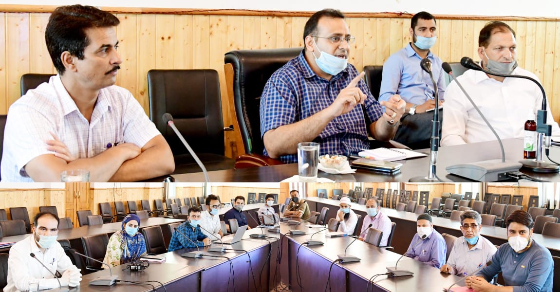 Saurabh Bhagat reviews functioning of Labour, Employment department at Ganderbal  Hands over cheques of amount RS 2950500 among beneficiaries