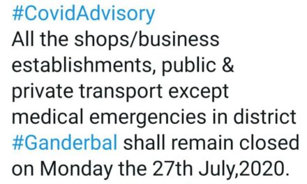 Lockdown continues in Ganderbal today 27 July:DC Ganderbal