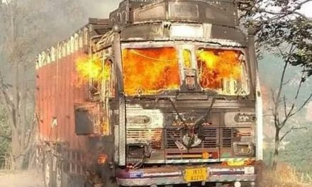 Truck catches fire along Highway at Jawhar Tunnel, traffic suspended