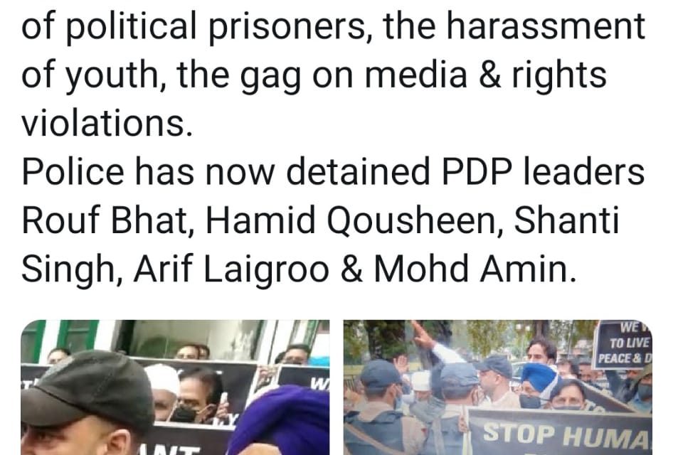 Police detains several PDP leaders in Srinagar