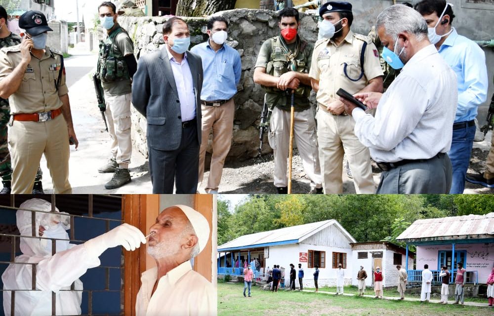 Covid testing camps held in Red-Zones of District Ganderbal;DC monitors progress at Wayil camp