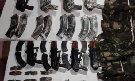 Weapon smuggling bid foiled in Keran sector of Kupwara: Army,”4 AK 47 rifles, 8 magazines, 240 rounds recovered