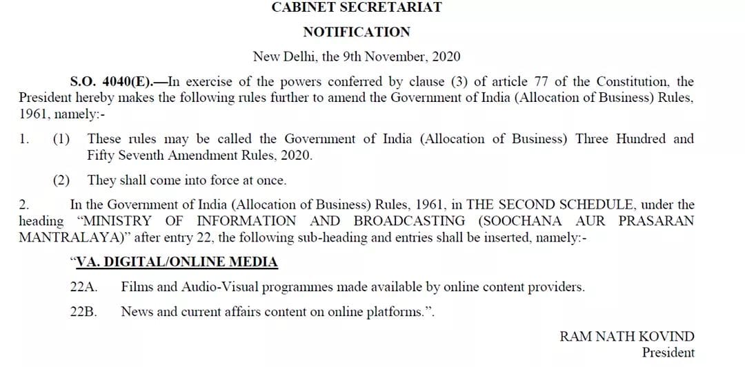 OTT, digital news content brought under ministry of I&B’s ambit