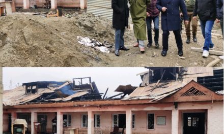 DC Bandipora inspects Tehsil Building damaged in fire INCIDENT;4-member committee constituted to enquire into fire incident