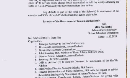 Govt Orders Winter Vacations From Dec 21 To Feb 28; Online Classes To Continue