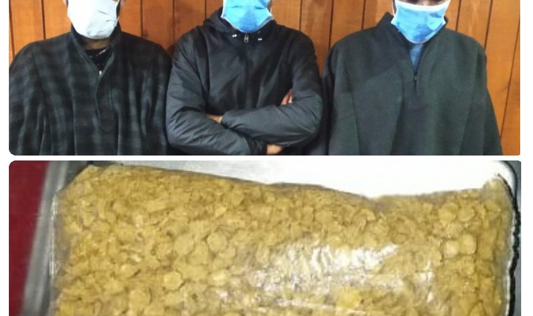Sopore police arrests 03 drug peddlers; contraband substance recovered