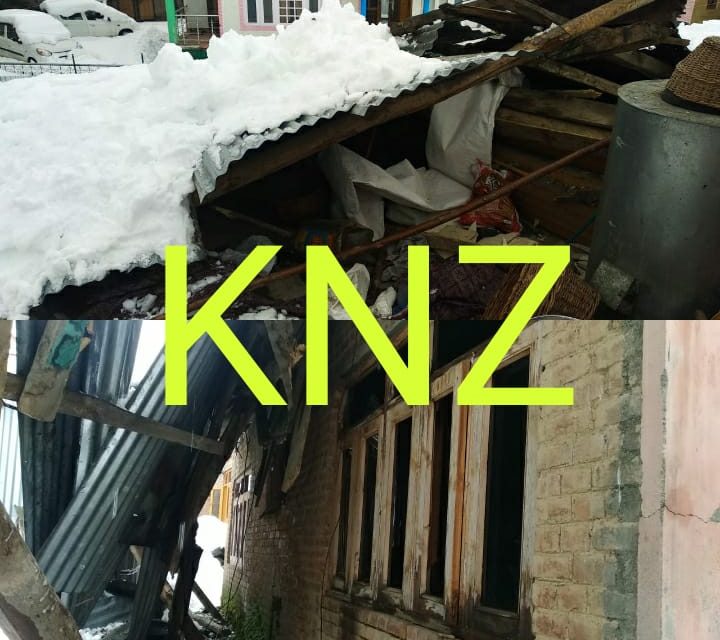 Amid Heavy Snow: Another Residential house damaged in Nunner Ganderbal