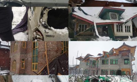 Kashmir Snow : Scores of houses damaged, two casualties reported, Water-pipe, transmission lines hit, all roads closed
