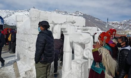 Zanskar Winter Sports and Youth Festival 2021: Snow sculpture exhibition held at Muskit Chumik, Zanskar