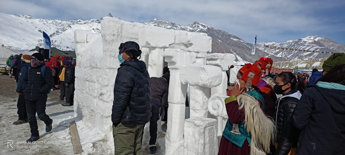 Zanskar Winter Sports and Youth Festival 2021: Snow sculpture exhibition held at Muskit Chumik, Zanskar