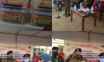 Srinagar police distributes Covid-19 safety kits among poor and needy families