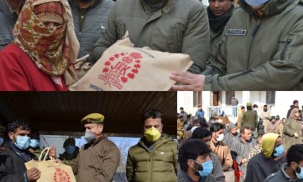 Police distributes Covid-19 safety kits among poor and needy families in Pulwama