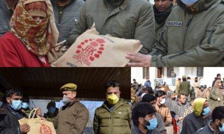 Police distributes Covid-19 safety kits among poor and needy families in Pulwama