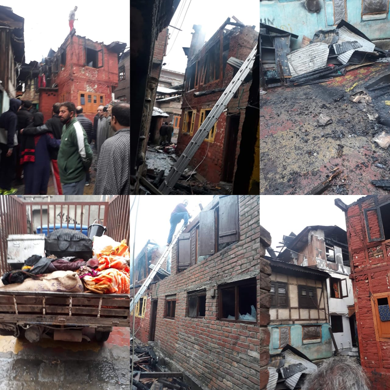 6 houses gutted in Srinagar mid night blaze