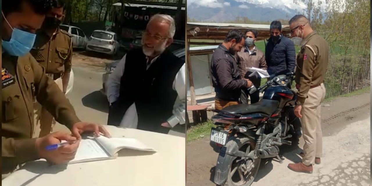 COVID-19: Ganderbal Police carries out drive to ensure compliance of SoPs, fines violators