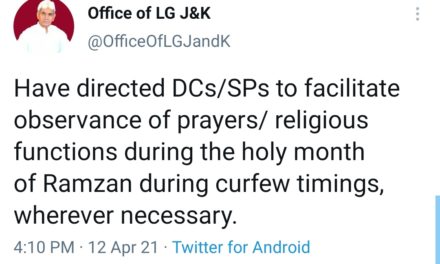 LG Asks DCs, SPs to Facilitate Observance of Religious Functions During Ramzan