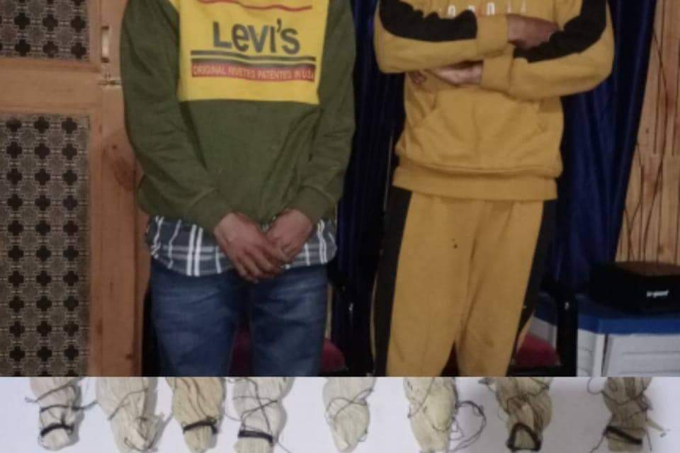 Bandipora police arrested 02 drug peddler in Ajas Sumbal.Contraband substance recovered,FIR registered