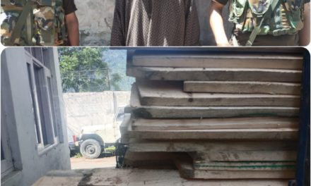 Ganderbal Police seized illicit timber,smuggler arrested in Kangan