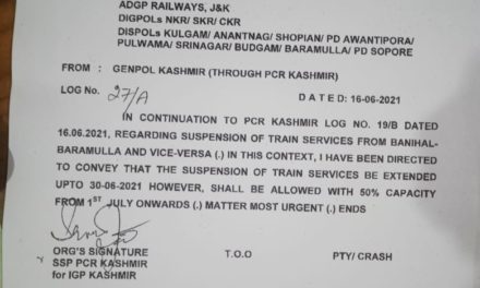 Train Services To Resume With 50% Capacity From July 1