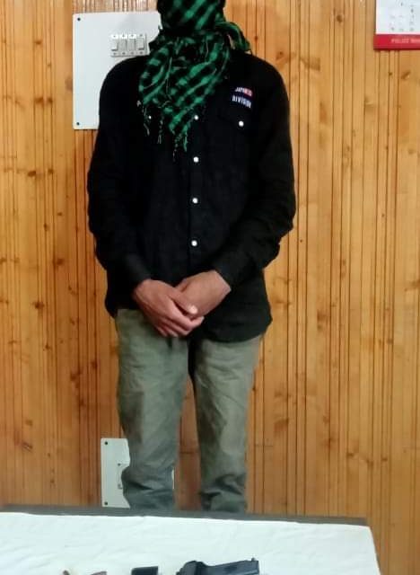 Bandipora Police arrested a militant in Hajin, Arms and Ammunition recovered.