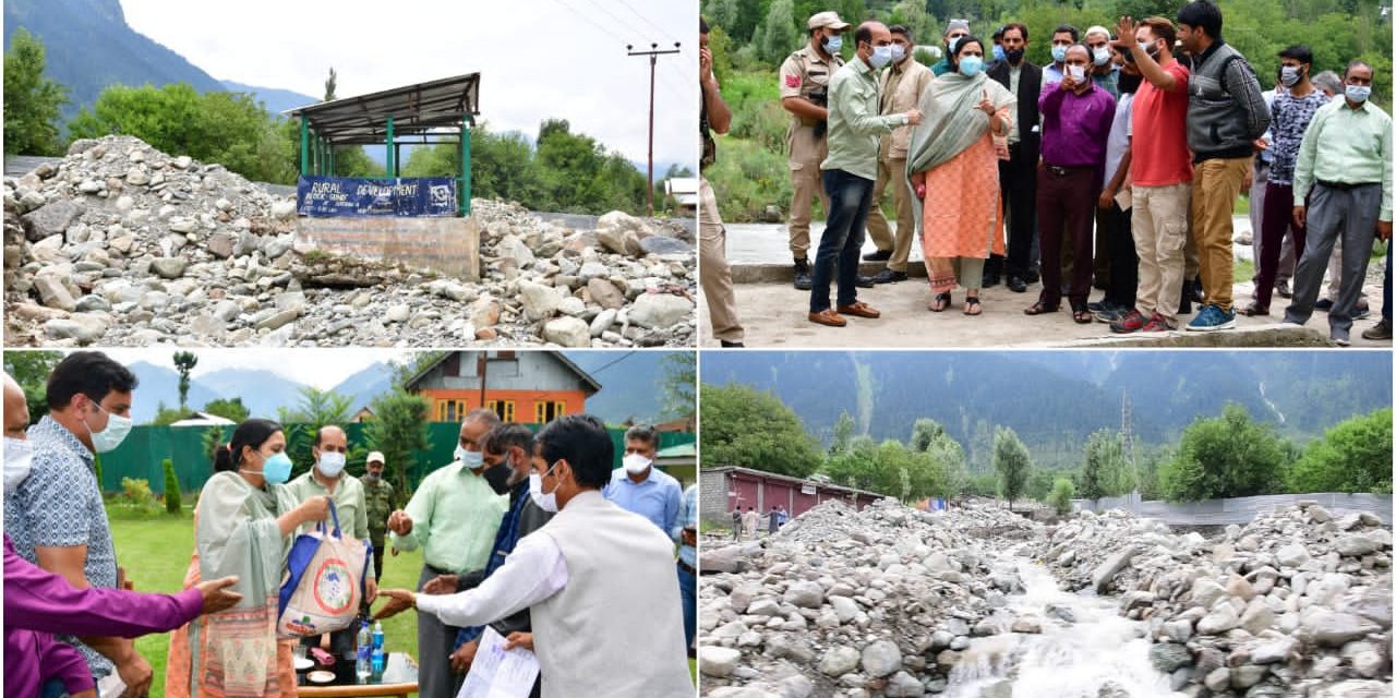 DC Ganderbal visits cloudburst hit areas of Kangan;Distributes relief among affected families