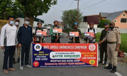 Ganderbal Police in collaboration with MTB Kashmir organized Mountain Bike Ride from Ganderbal upto Leh