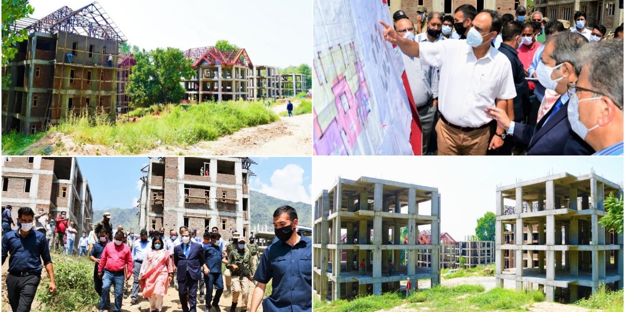 Advisor Baseer Khan inspects ongoing works on Transit Accommodation Camps at Wandhama Ganderbal and Odina Bandipora