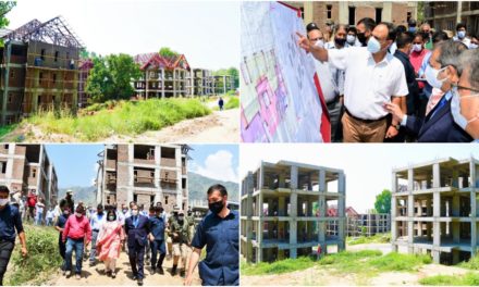 Advisor Baseer Khan inspects ongoing works on Transit Accommodation Camps at Wandhama Ganderbal and Odina Bandipora
