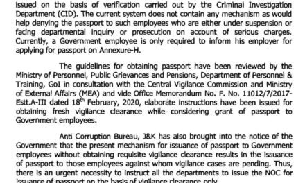 Govt Makes Vigilance Clearance Mandatory For Passport To Employees