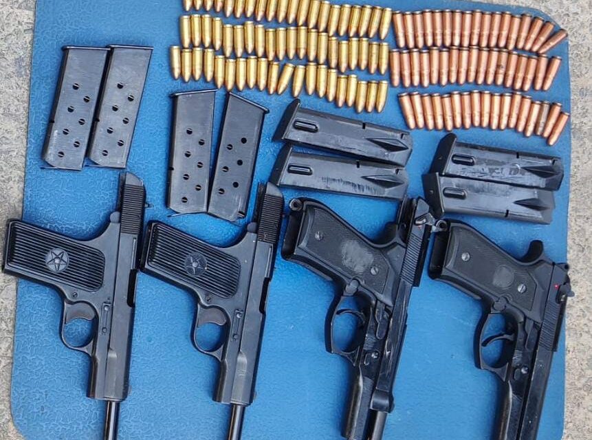 Four pistols, ammunition recovered during search ops in Pulwama village