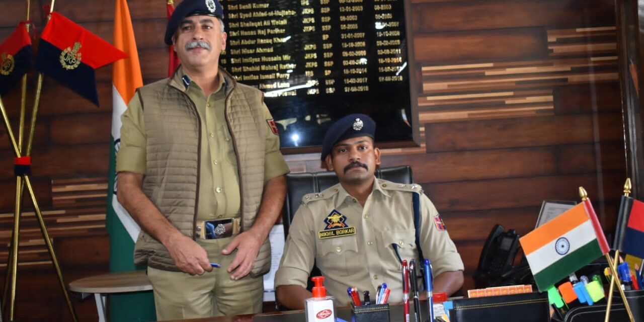 Nikhil Borkar-IPS assumes Charge As SP Ganderbal