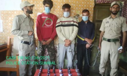 Bandipora police arrested Three drug peddlers in Sumbal.Contraband substance recovered,FIR registered