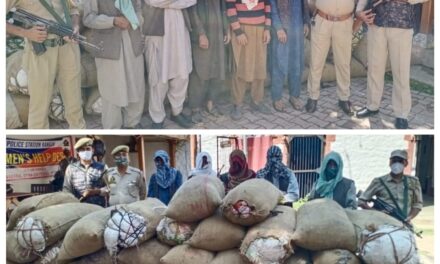 Ganderbal Police seized 1102 Kg of medicinal plants in Kangan,05 persons arrested.