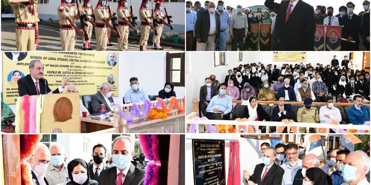 Justice Magrey inaugurates Legal Aid Clinic in CUK Ganderbal,Presides over Legal Awareness programme on Implementation of NALSA Scheme