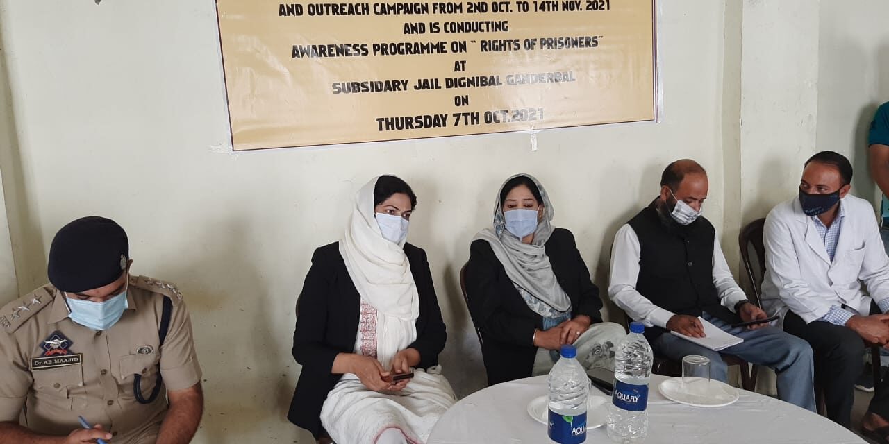 Chairperson District Legal Services Authority Ganderbal Visits Subsidiary-Jail, Dignibal Ganderbal, Presides over Legal Awreness programme on “Rights of Prisoners”.