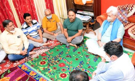 Lieutenant Governor Manoj Sinha visits family of Deepak Chand