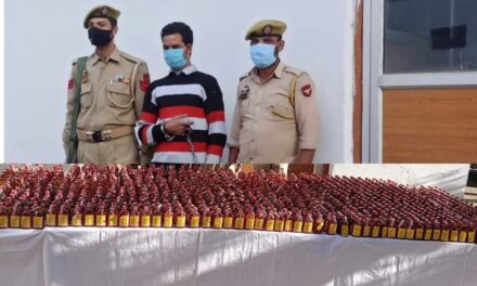 Kishtwar Police Arrested one Bootlegger 1130 bottles of illicit Liquor Seized