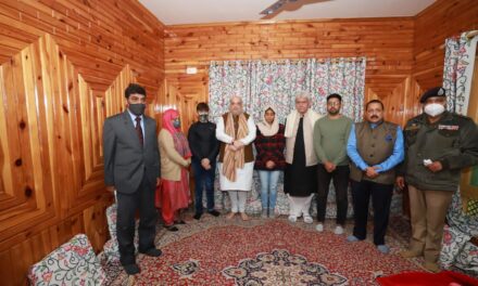 Amit Shah visits residence of policeman killed by militants last month