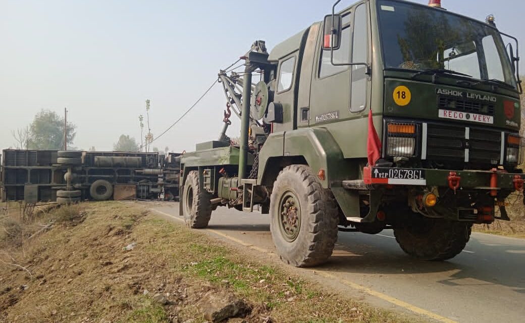 After truck overturned in Lar G’bal,Army rescued vehicle