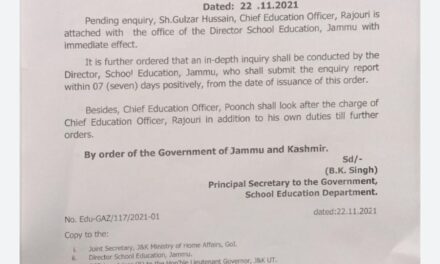 CEO Rajouri Attached Pending Inquiry Into His Conduct