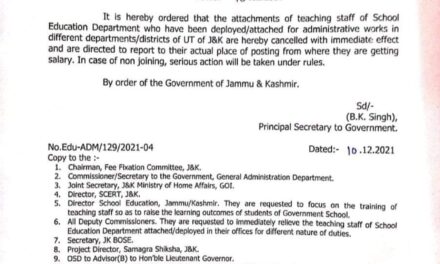 SED cancels deployment, attachment of teaching staff for admin works