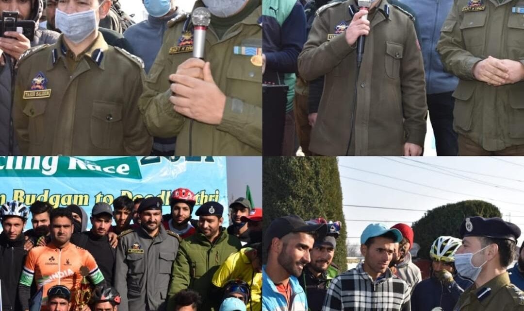 Police organizes Mega-Cycling Race in Budgam;DIG CKR Srinagar flagged off event, winners awarded with cash rewards & prizes