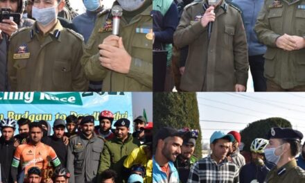 Police organizes Mega-Cycling Race in Budgam;DIG CKR Srinagar flagged off event, winners awarded with cash rewards & prizes
