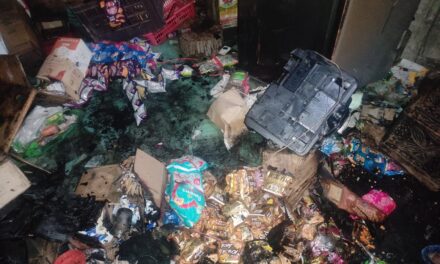 Fire breaks out in a grocery shop at Ganderbal