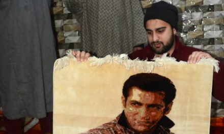 Kashmiri artisan weaves silk carpet for Salman Khan