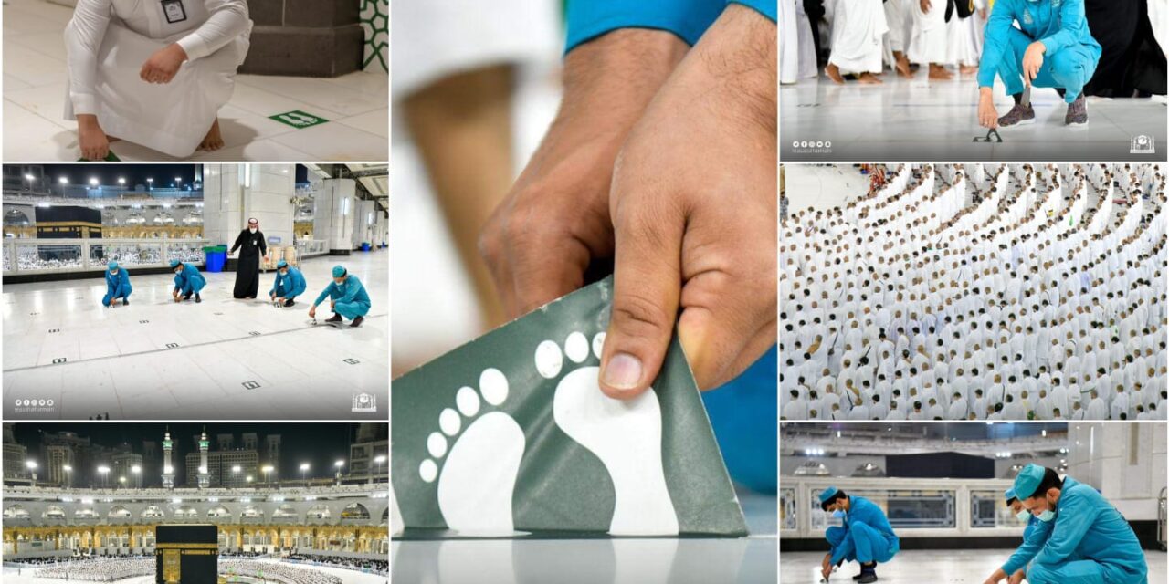Social distancing stickers removed from all over Grand Mosque, Prophet’s Mosque