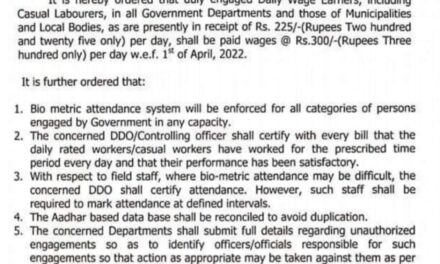 J&K Government Hikes Minimum Wages of Daily Wagers & Casual Labourers with Immediate Effect;Enhancement to Rs. 300 from Existing Rs. 225 an interim measure by the Lt Governor