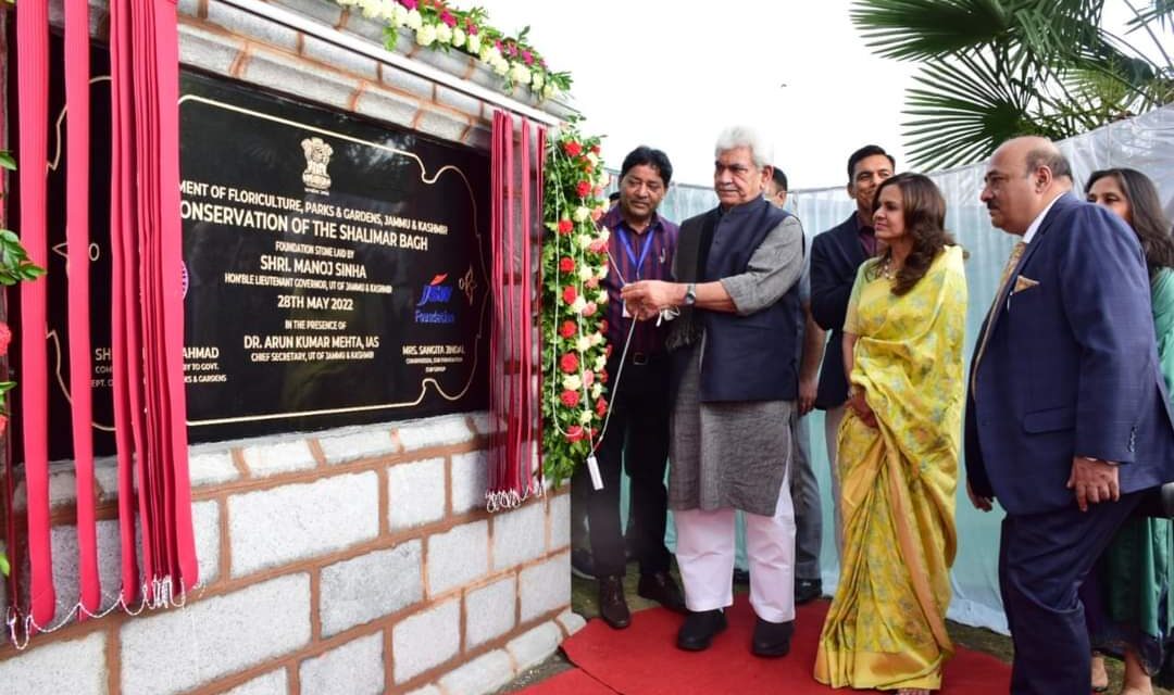 Lt Governor lays foundation stone for conservation & restoration of historic Shalimar Garden