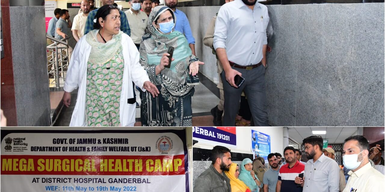 Mega Surgical Health Camp commences in Ganderbal;DC inspects arrangements at DH