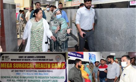 Mega Surgical Health Camp commences in Ganderbal;DC inspects arrangements at DH
